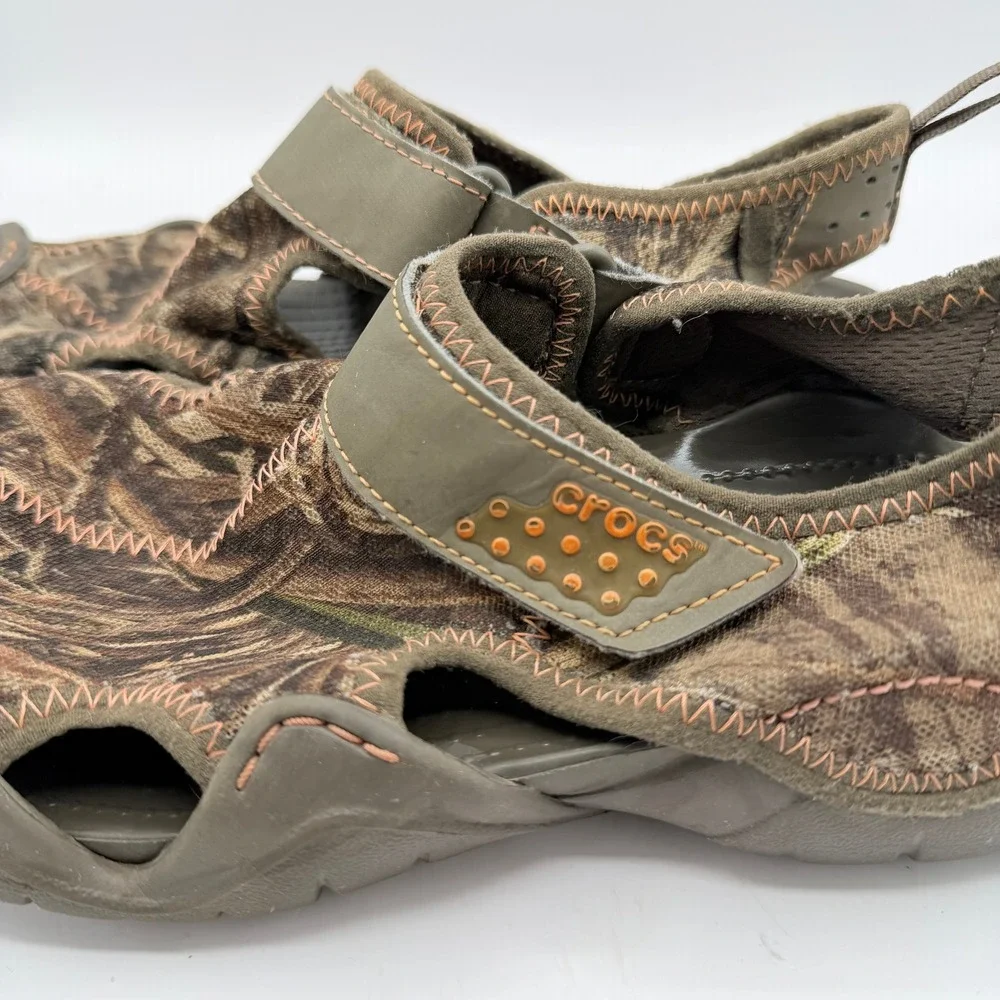 Crocs Sandals Mens 7 Swiftwater 201152 Camo Brown Water Shoe
